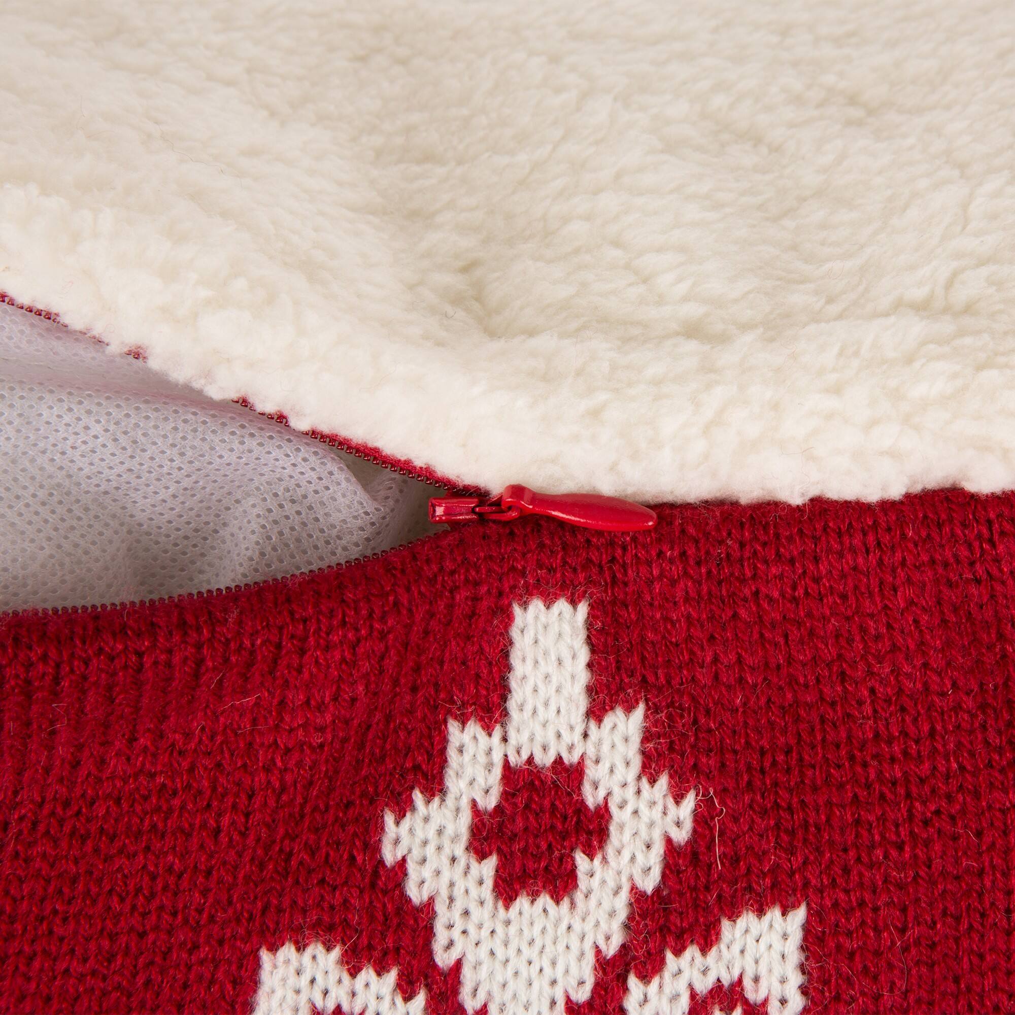 Glitzhome® Knitted Snowflake Red Pillow Covers, 2ct.